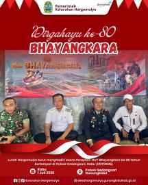 LURAH HARGOMULYO TURUT HADIRI PERAYAAN HUT BHAYANGKARA KE 80